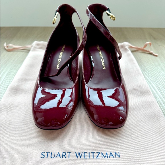BNWT Stuart Weitzman Jane 35MM Patent Leather Pumps – Rosewood (US 7) - Picture 2 of 10